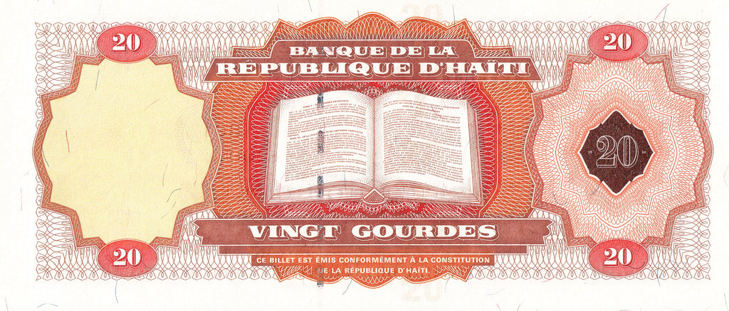 Haiti P-271Ab 20 Gourdes 2001 VF+ Very Fine Plus—Bicentennial—Toussaint L'Ouverture—Constitution of 1801 (Copy)