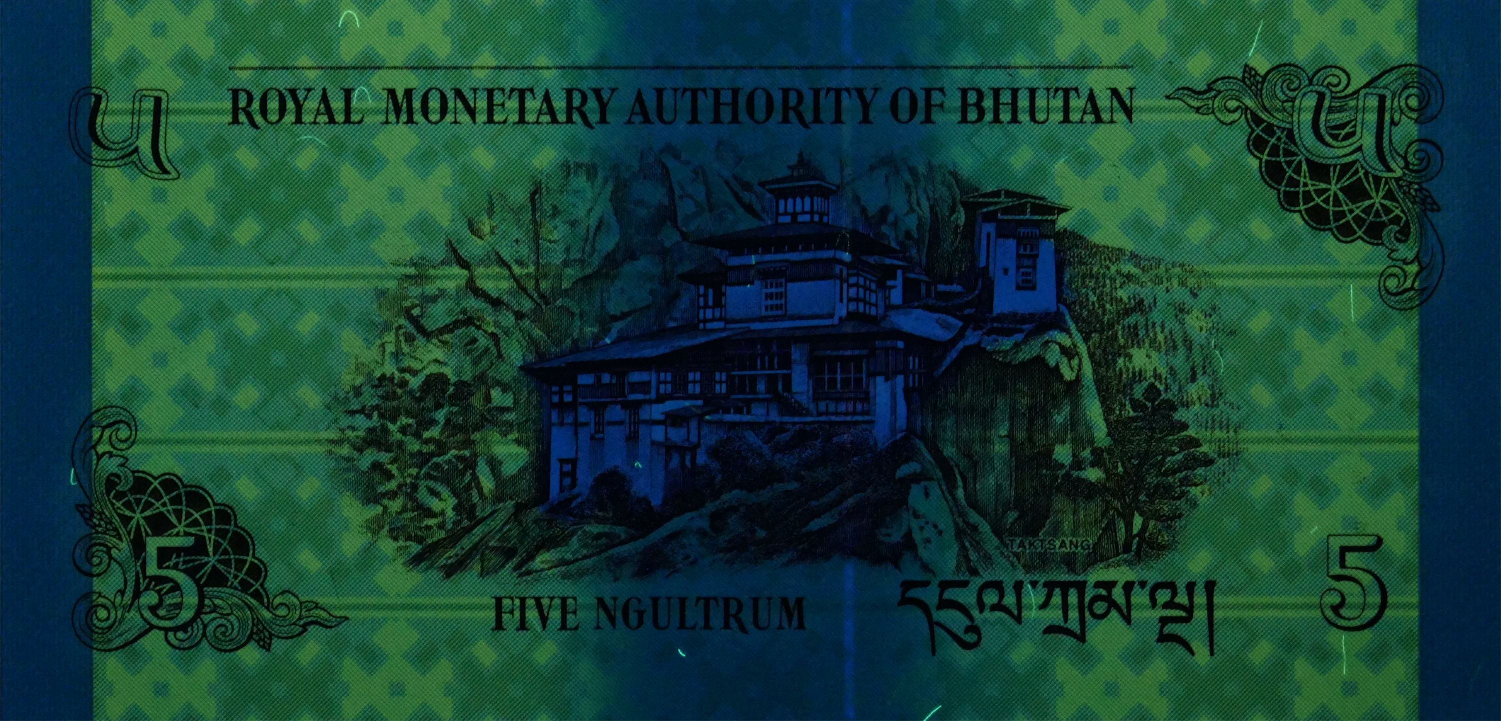Bhutan P-28c 5 Ngultrum 2015 UNC