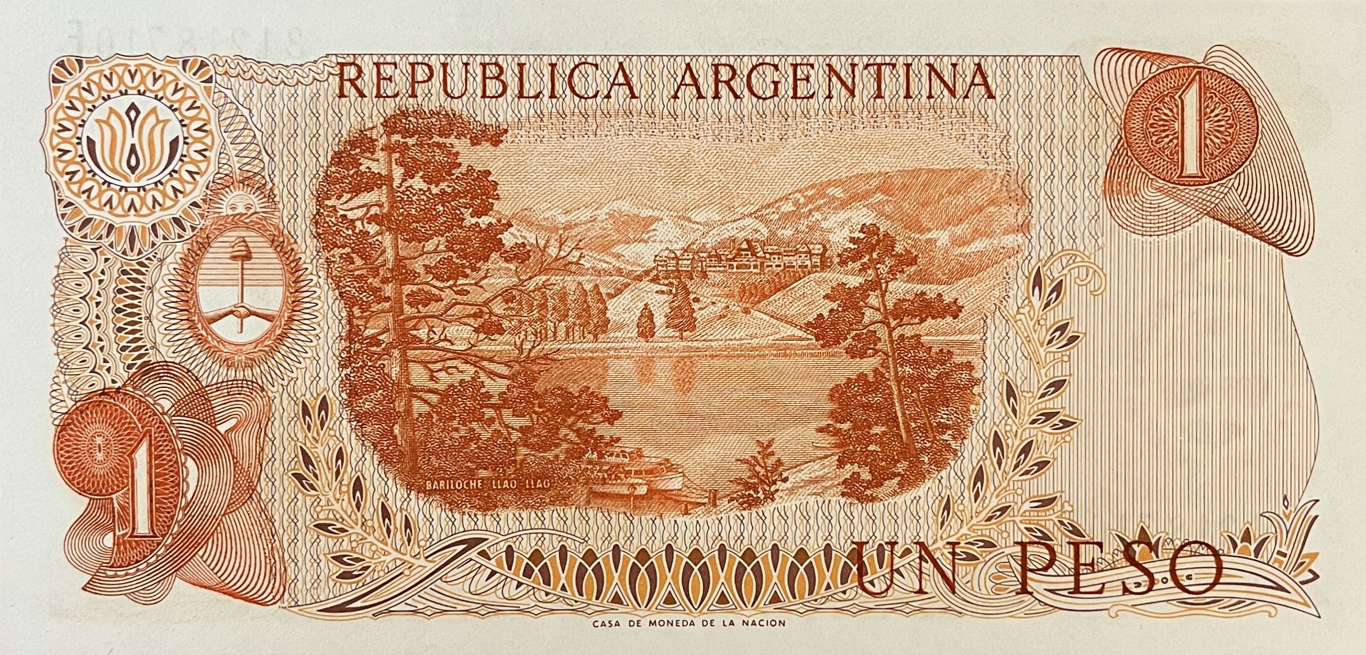 Argentina 7 pcs Set - 1970s - 1 5 10 50 100 500 1000 Pesos XF UNC