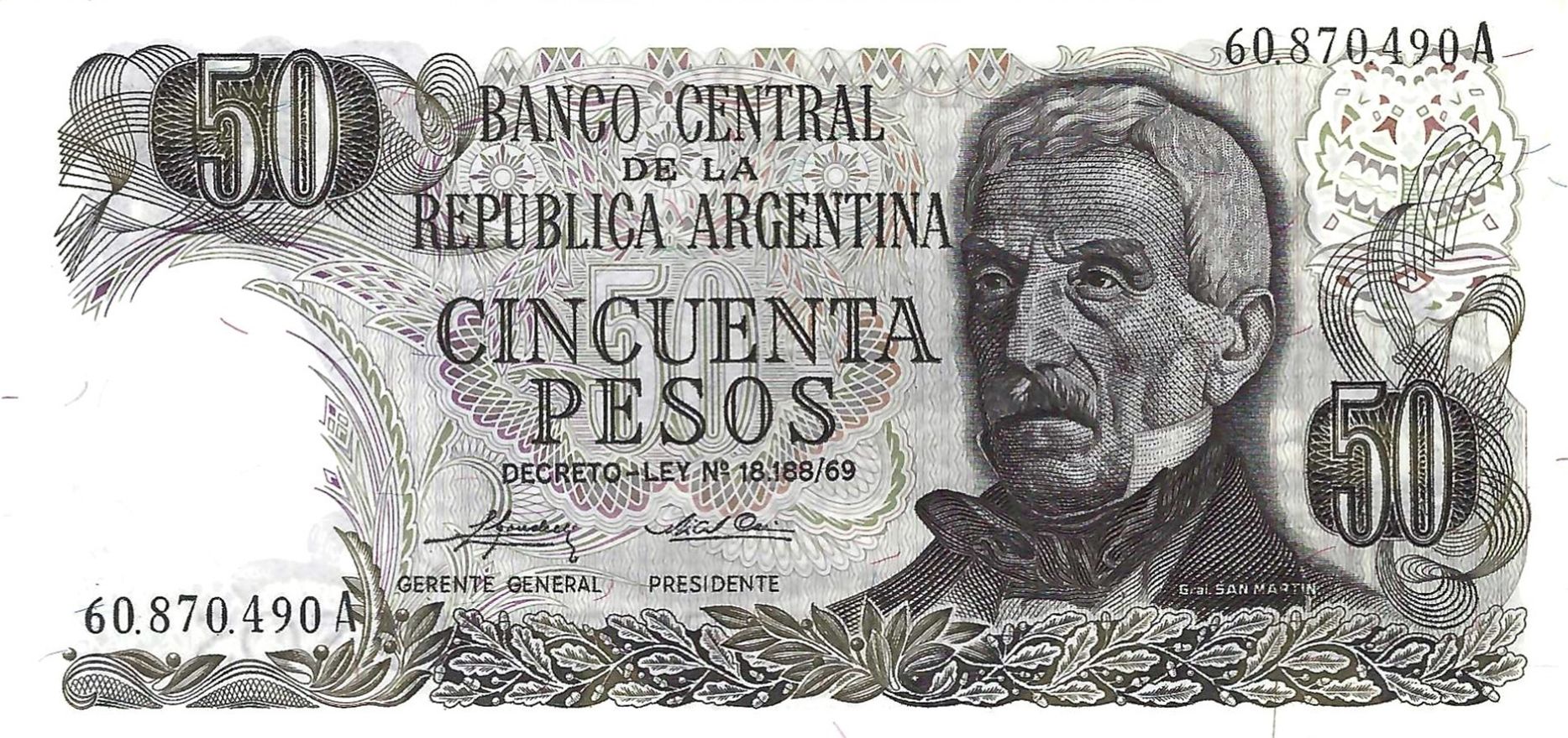 Argentina 7 pcs Set - 1970s - 1 5 10 50 100 500 1000 Pesos XF UNC