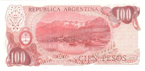 Argentina P-302 100 Pesos ND (1976–1978) UNC—San Martín—Ushuaia