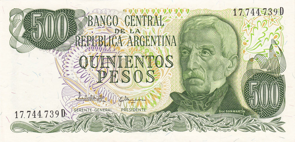 Argentina 7 pcs Set - 1970s - 1 5 10 50 100 500 1000 Pesos XF UNC