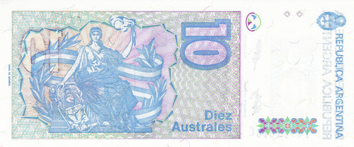 Argentina P325b 10 Australes 1986-1989 AU—Series B—Obscure President—R0303