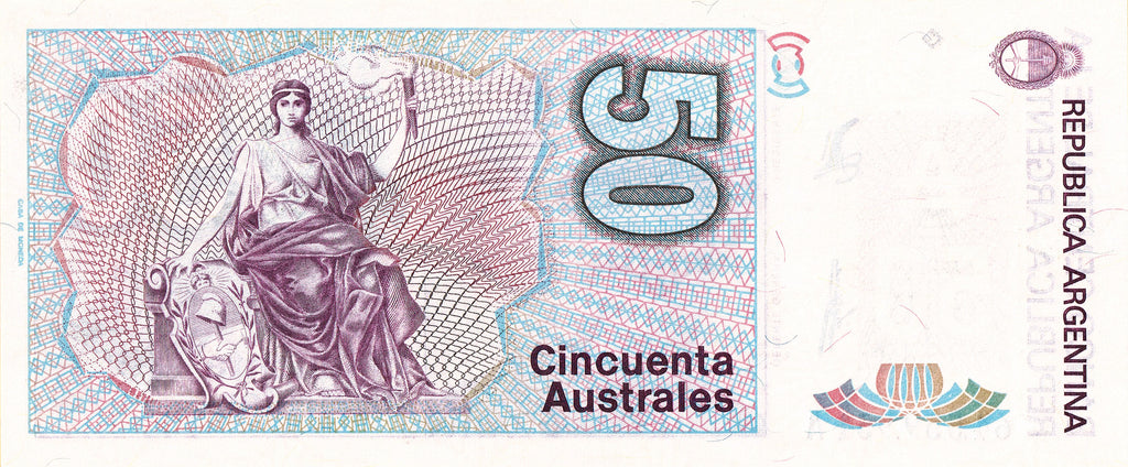 Argentina P326 50 Australes 1986-1989 XF—Series A—Mitre—R0202