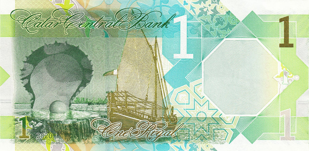 Qatar P-32 1 Riyal 2022｜dhow｜pearls