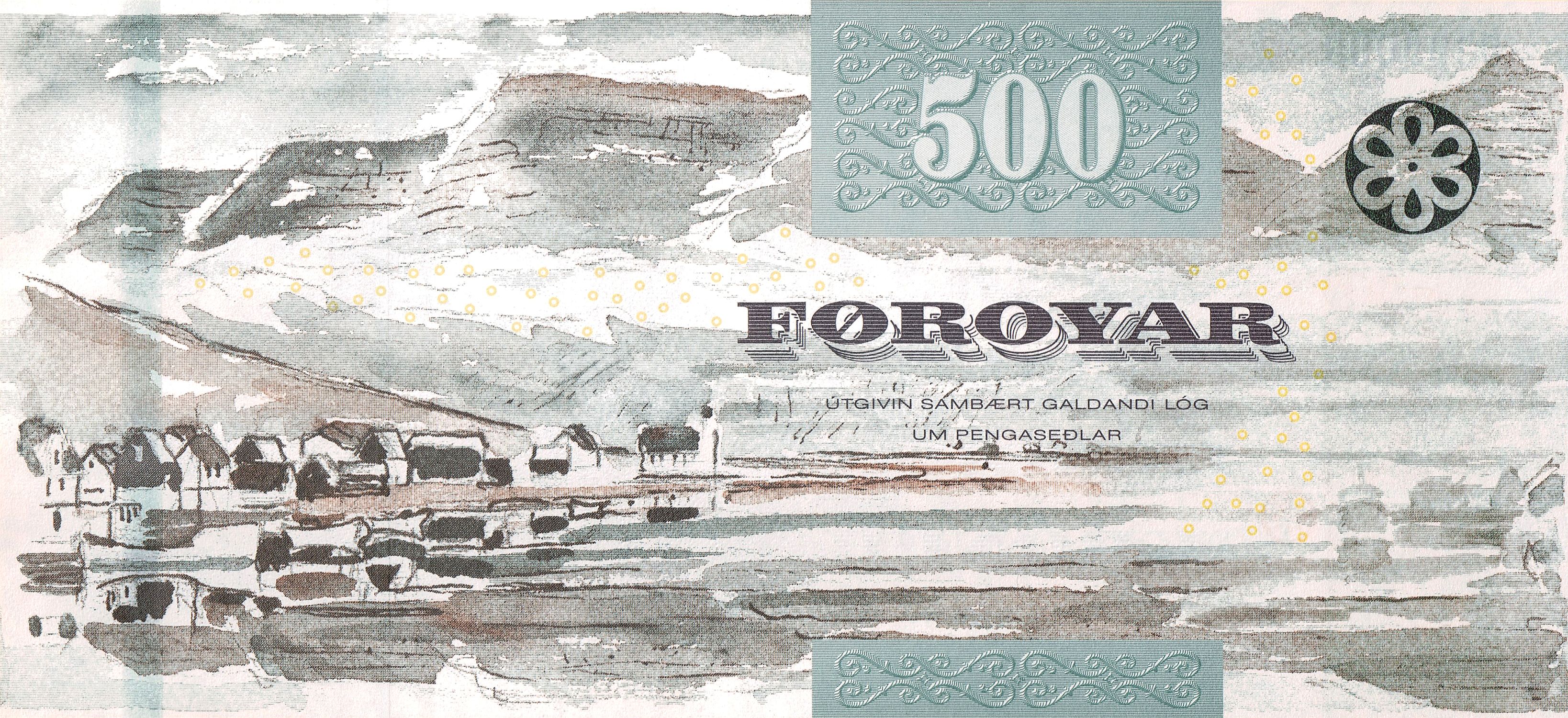 Faroe Islands P-32 500 Kronur 2011 (2012) Thick Security Thread XF