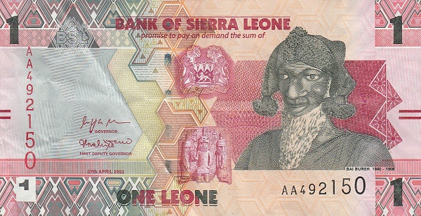 Sierra Leone P-34 1 Leone 2022 UNC—War Chief Bai Bureh
