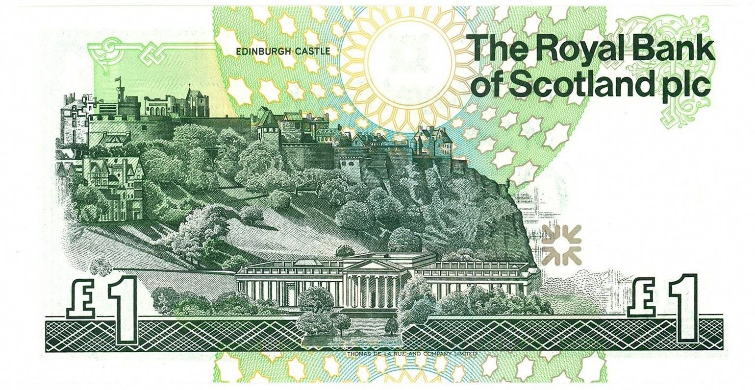 Scotland P-351e Royal Bank of Scotland (RBS) 1 pound 2001 UNC | Lord Ilay | Edinburgh Castle