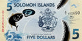 Solomon Islands P-38b B225b 5 Dollars ND (2022) Polymer