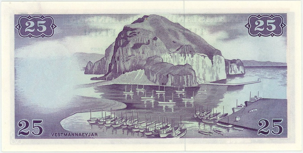 Iceland P-39 25 Kronur 1957 VF Very Fine "Landsbanki Íslands - Seðlabankinn" version