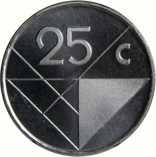 Aruba KM#3 25 Cents 1986-2026 UNC random year