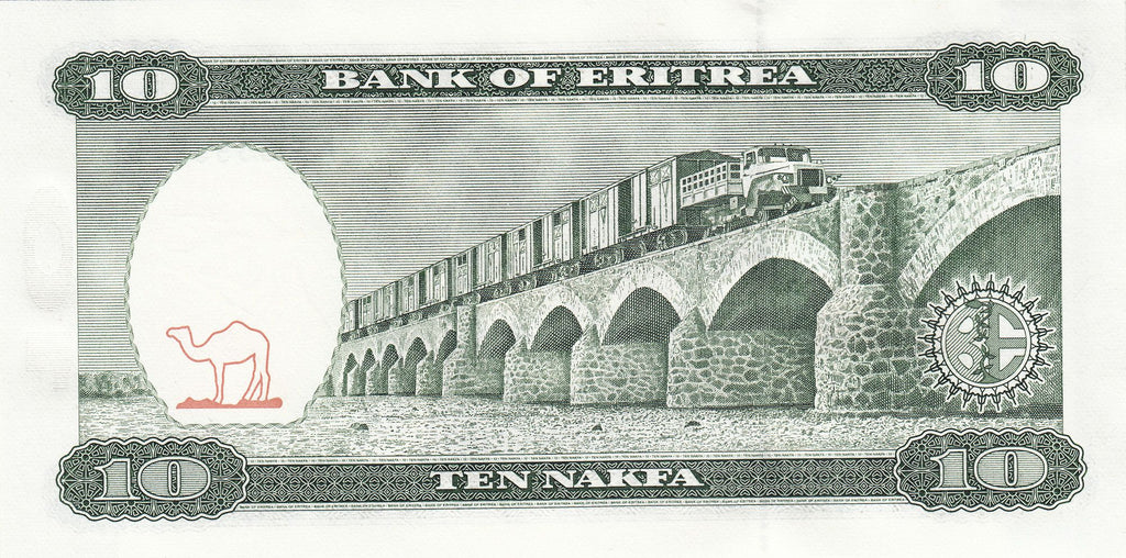 Eritrea P-3 10 Nakfa 1997 UNC—Women—Railroad—Bridge