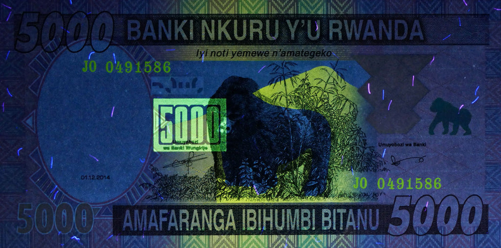 Rwanda P-41 5000 Francs 2014 UNC—Mountain Gorillas—Volcanoes National Park