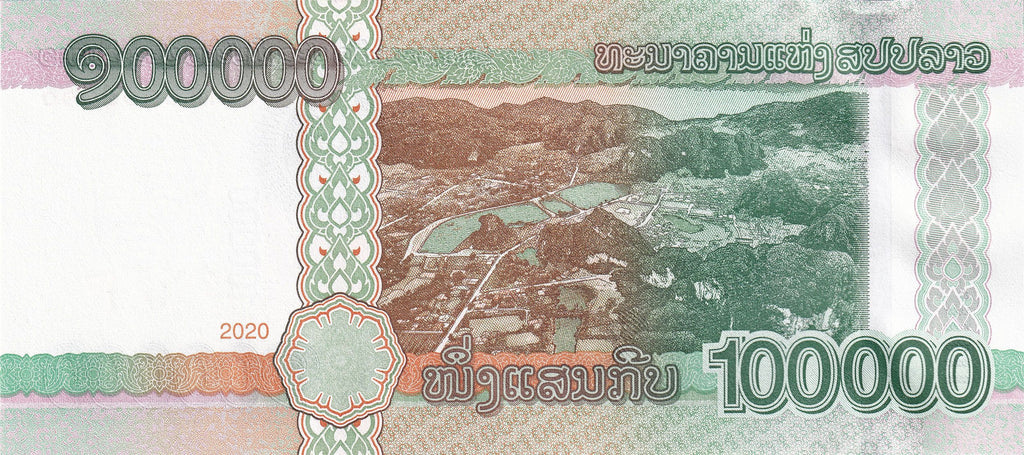 Laos P-42 DICTATOR 100000 kip 2020 VF+ Very Fine Plus—communist leader Phomvihane