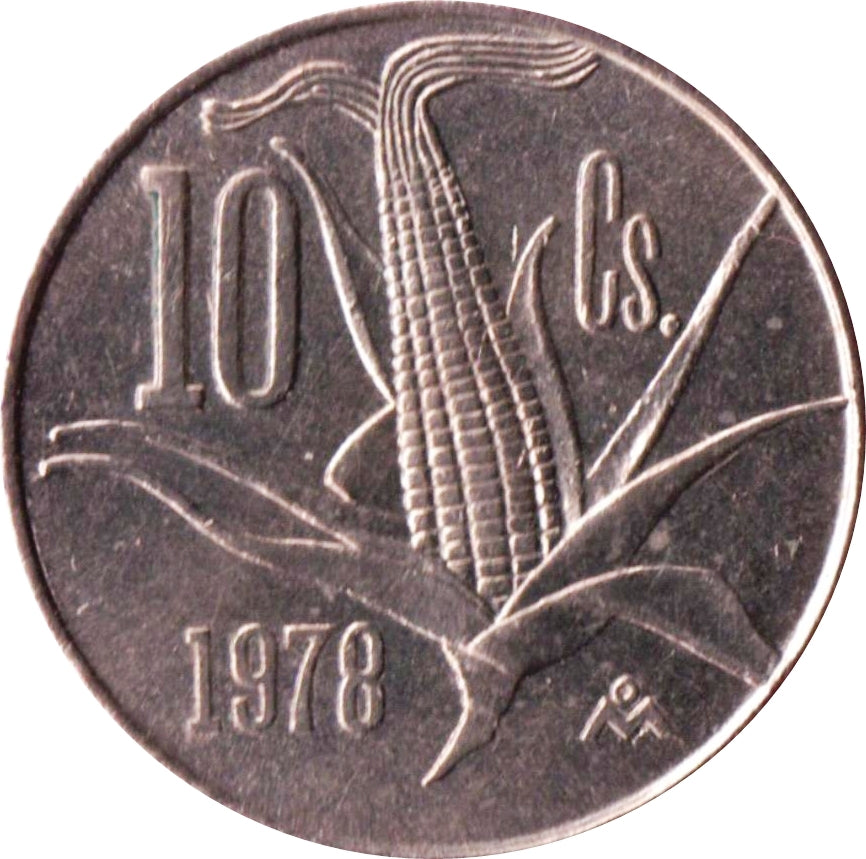 Mexico KM#434 10 centavos 1974-1980 VF (Very Fine or better) | Ear of Corn
