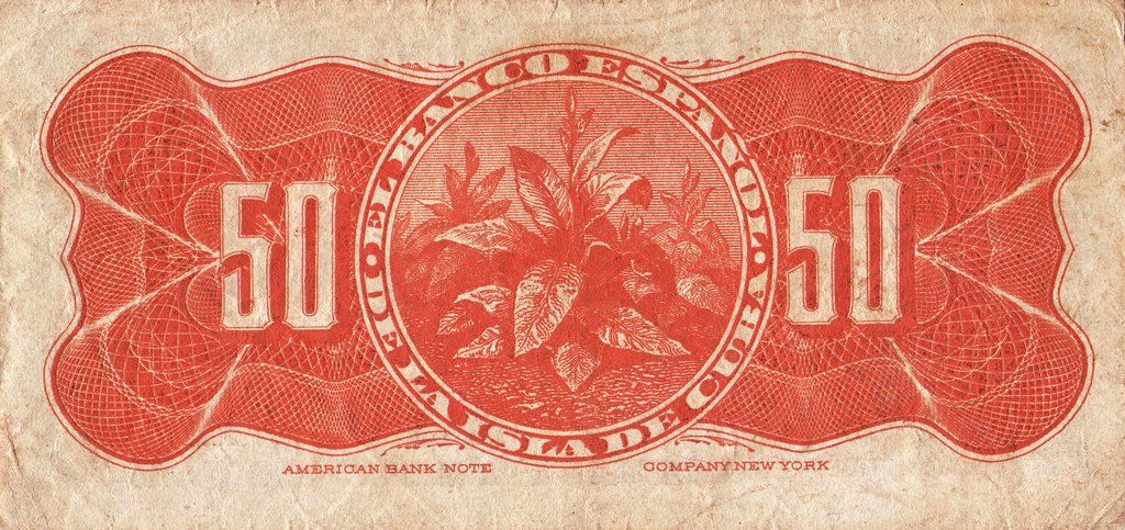 Caribbean P-46 50 centavos 1/2 peso 1896 VF small note