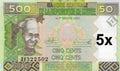 | 5 pcs lot 5x Guinea P47b 500 Francs 2017 UNC—See Where 1/3 of World's Aluminum Begins