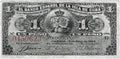 Caribbean P-47 1 peso 1896 VF Very Fine small note—Queen Regent María Cristina