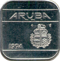 Aruba KM#4 SQUARE COIN 50 cents 1986-2026 UNC random year