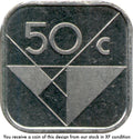 Aruba KM#4 SQUARE COIN 50 cents 1986-2026 XF (Extra Fine, random year)