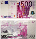 Euro Currency Souvenir Banknote-Style Silver Foil Bill "500 Euro Bill"