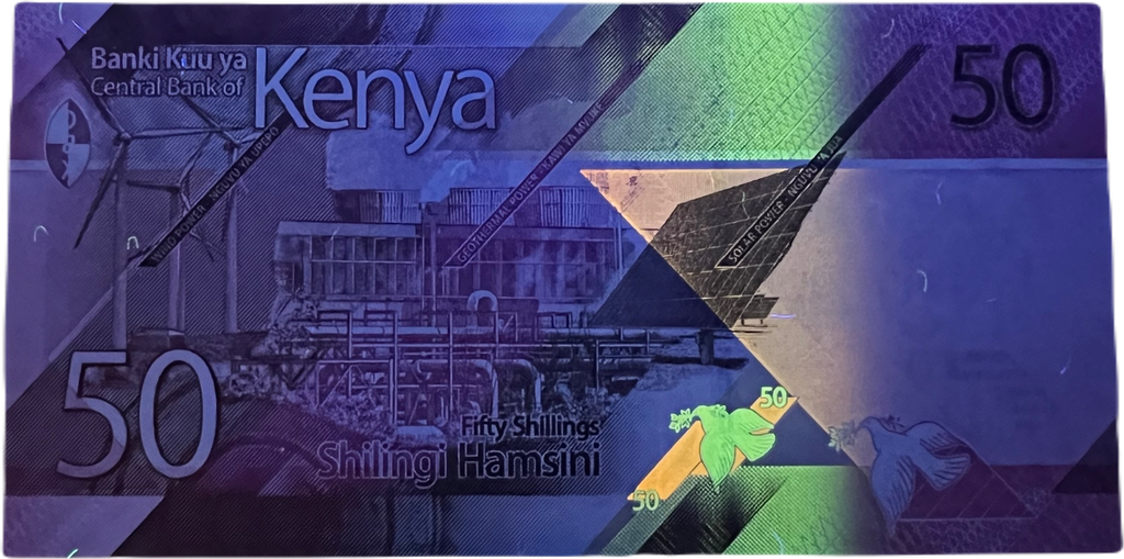 Kenya P-52b 50 Shillings 2024 UNC—Renewable Energy—Solar—Geothermal