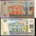 Suriname Set 5 Dollars P-162 2020 10 Dollars P-163c 2019 UNC B081 E718X0
