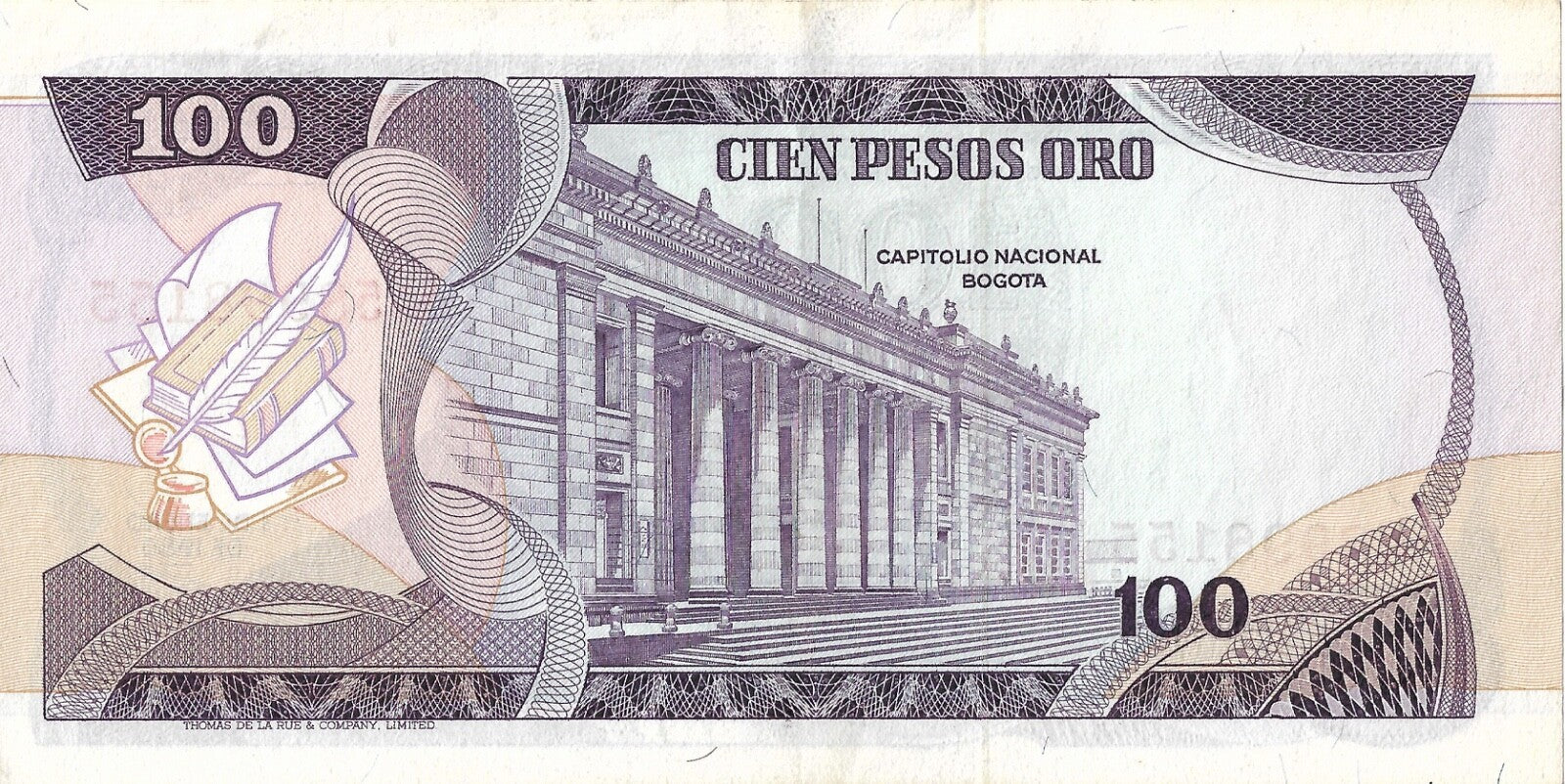 Colombia 100 pesos oro 1980 P-418b est. VF-VF+1