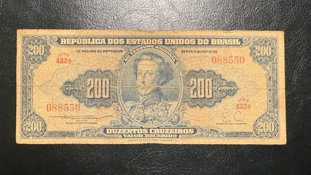 Brazil RARE SERIES RANGE 321-520, 200 cruzeiros, P154a C038 1955 ser 432, F0