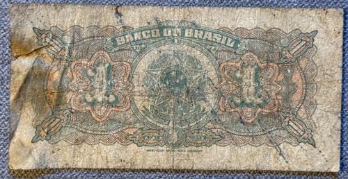 Brazil 1 cruzeiro P-131A 1944 (reused 1000 reis/mil reis) “MANOLITA” handsigned1