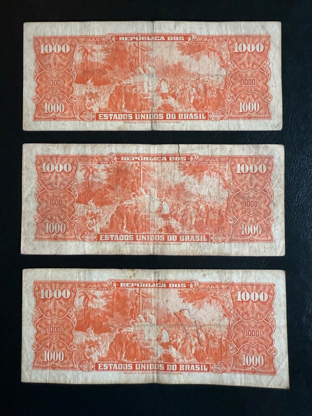 Brazil 1000 cruzeiros P-165 1960 & P-181 1963. Choose one. C105–6 \p/mbc203