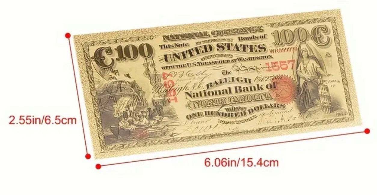 United States 1875 Set Of 8, Foil Style Of 1-1000 Dollar Bills From Year 18754