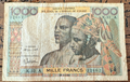 West African States IVORY COAST 1000 francs P-103A(a?) s/n32662 NO TARIFFS 2 USA0