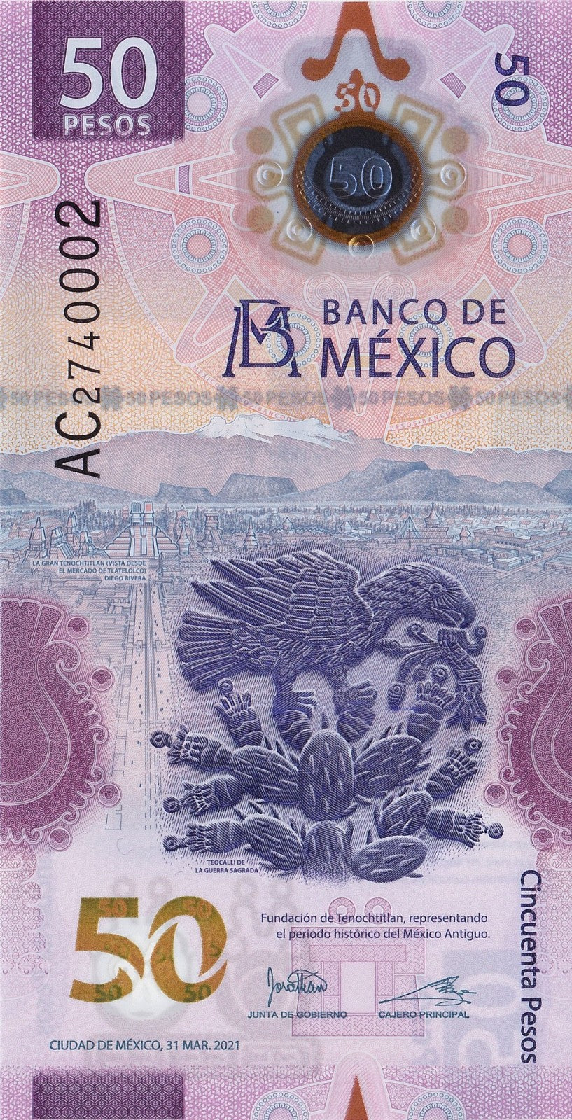Mexico 2024 commemorative full set 50 100 200 500 1000 pesos UNC +bonus 20p 20235