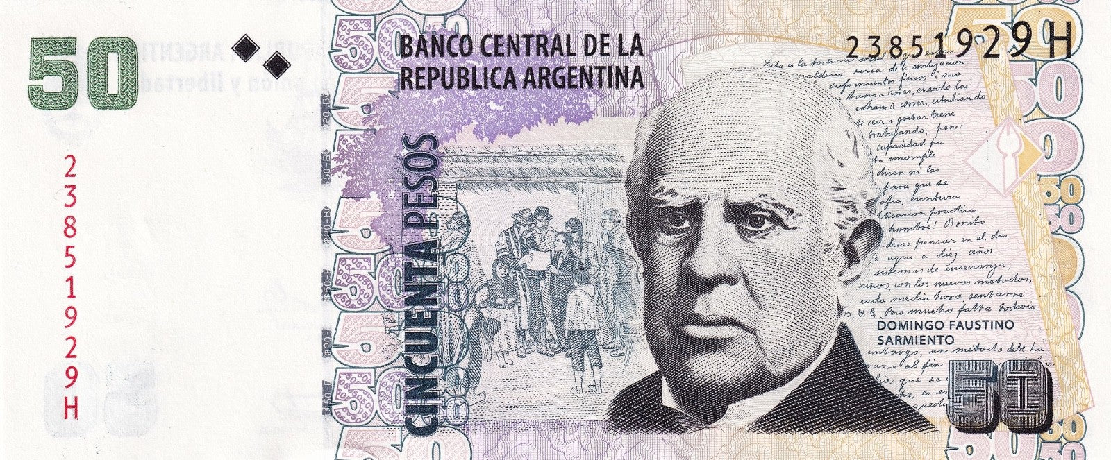 Argentina 50 pesos P-356 P-356a (6) 2013-2014 UNC B0410