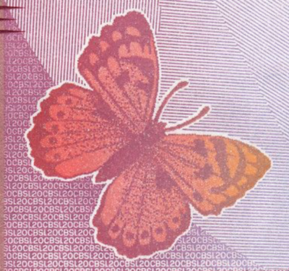 Sri Lanka 20 rupees 2021 P-123h UNC owl butterfly dancer W#30c1