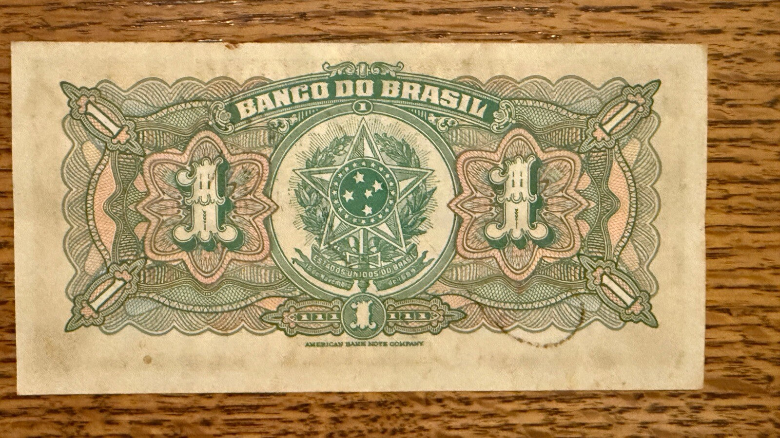 Brazil 1 cruzeiro (1000 reis) 1944 P-131 AU-XF R001 item R50RJV2 s/n 0184571