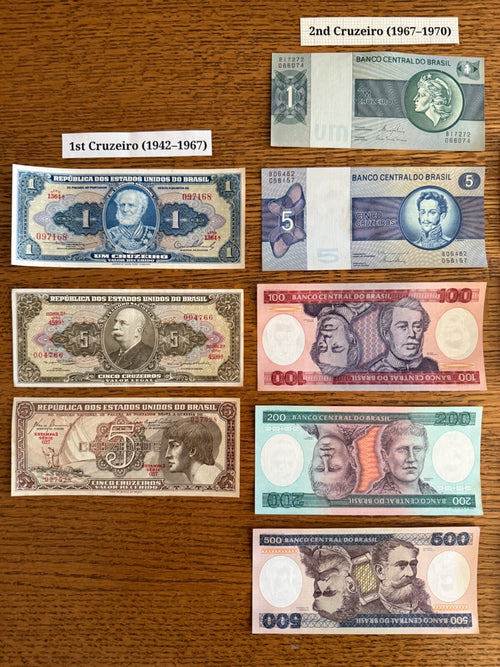 16 different Brazil banknotes paper money UNC AU XF1