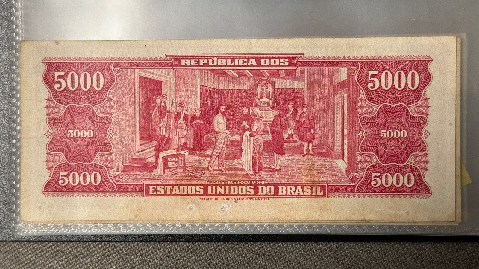 Brazil 5000 Cruzeiros ND 1964 est XF P-182b C108 Series 493 s/n 0061041