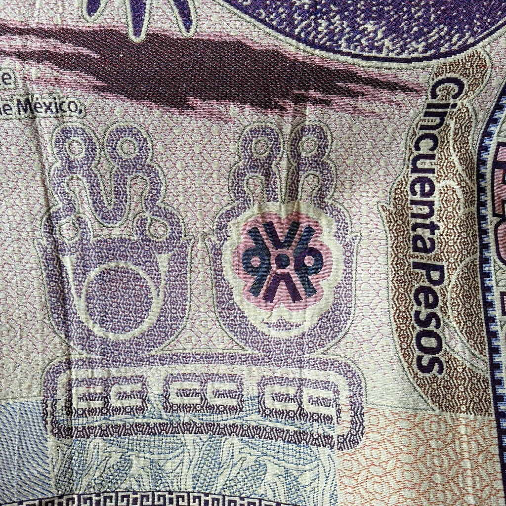 AXOLOTL Queen Blanket design Mexico banknote 50 Pesos Cotton Oaxaca Ajolote11