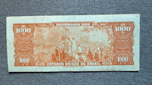 Brazil 1000 cruzeiros XF P-173c C056 s3502ª s/n 094622 item PD120R21