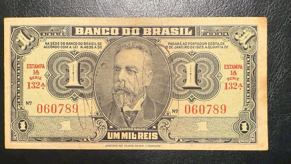 Brazil 1 mil reis 1000 reis 1923 Hand Signed P-110B R193a VF-XF 1 note combine0