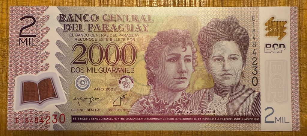 BLOWOUT! PARAGUAY set 2000 5000 Guaranies 2022-3 POLYMER P-228e P-234d UNC 套B0412