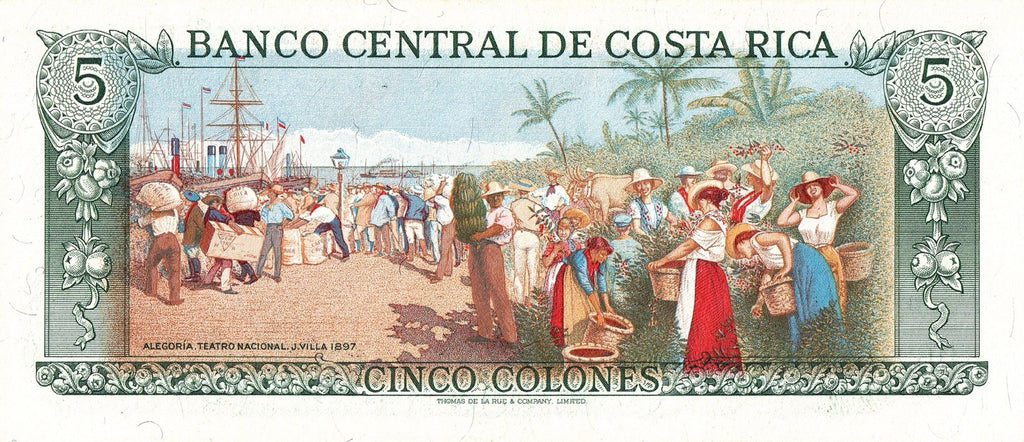 Costa Rica 5 Colones P-236 UNC Colorful1