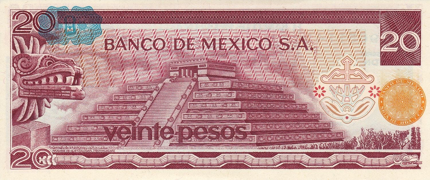 Mexico 20 Pesos 1972–1977 (P-64a-d) XF or better (some AU/UNC) B0391