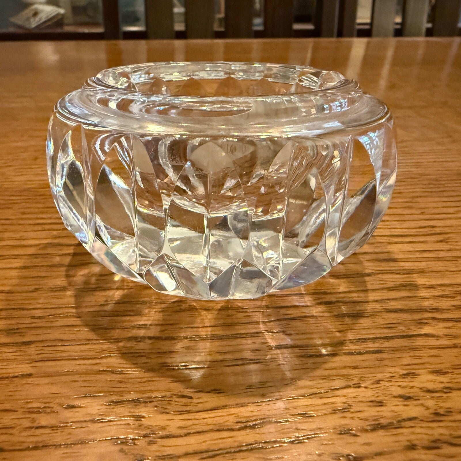 Waterford Heavy Cut Crystal Round Ashtray 3.5" x 2" high, coin dish1