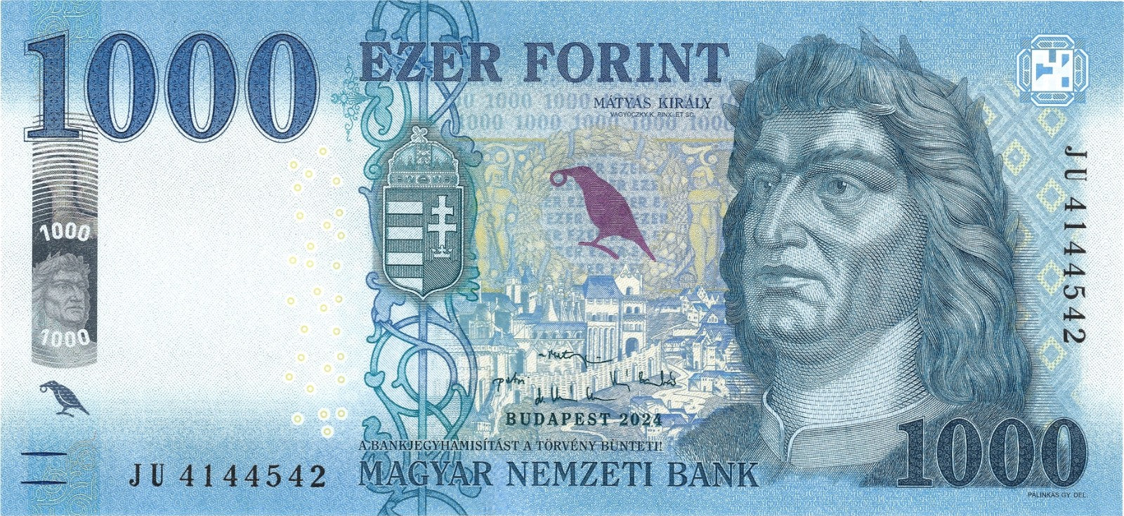 Hungary 1000 forint 2024 P-203 UNC Black Army, King Matthias Corvinus, Visegrad0