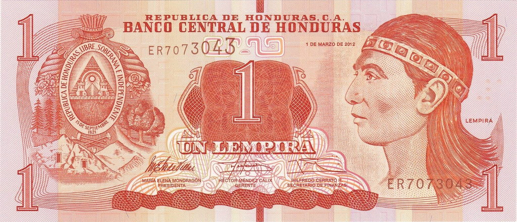 Honduras 1 lempira 2014 P-96b \YOW.EH038D.EB175I0