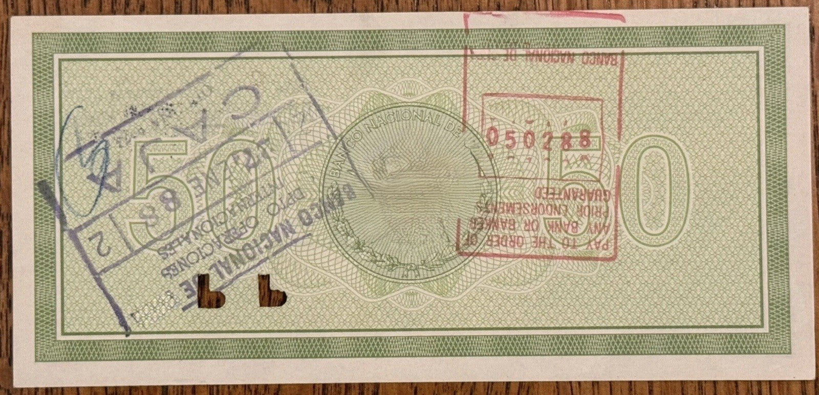 Communist Soviet Tourists used these travelers checks (denomination 50)1