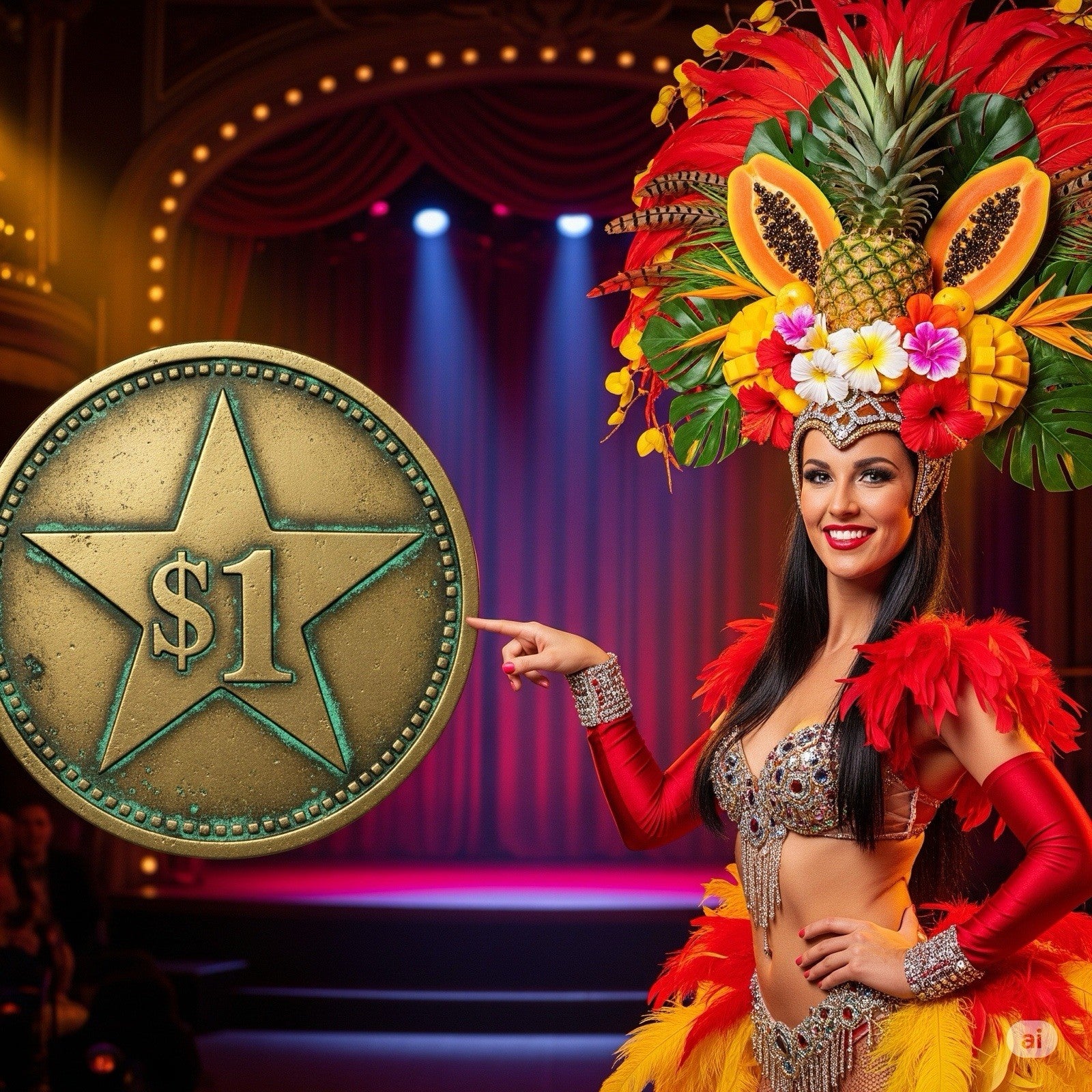 STARBUCKS? Coin from Country that Begins w. C — 1.00 Star Ρεςο 1983-9 VF+ KM#1050